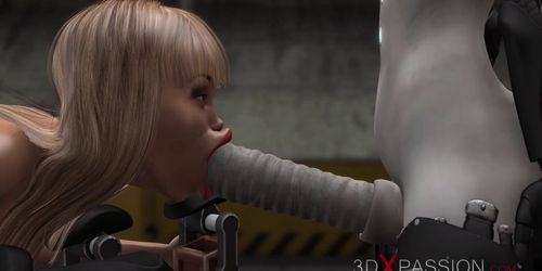 3DXPASSION - Area 51 Super fuck system Sci_Fi female android fucks a girl in a bunker