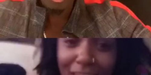 Sexy Black Girl Flashes her Titties on Instagram Live for Michael Blackson