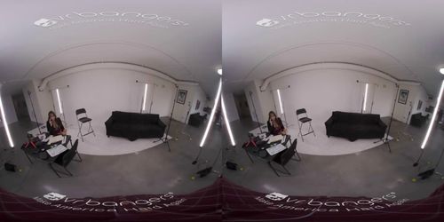VR BANGERS Curvy Brunette In Hot Black Uniform Becomes Sex Model VR Porn