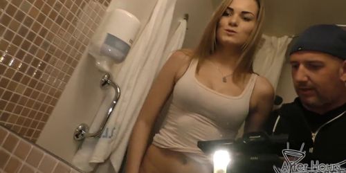 hot becky berry peeing then sucking me off while on cruise ship to stockholm titty cum shot