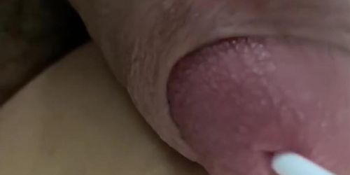 Long tube inside urethra for extreme satisfaction of my cock