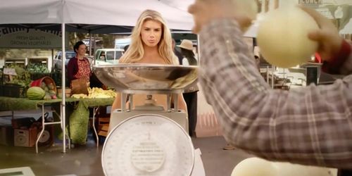 Charlotte Mckinney -carlsjr ad commercial super bowl xlix 2015 Uncensore (Alexa Popnik)