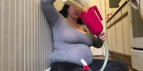 Watch feedee funnels weightgain shake