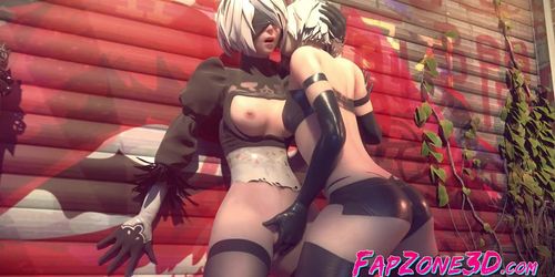 Premium Compilation of Video Game NieR Automata Babes Fuck