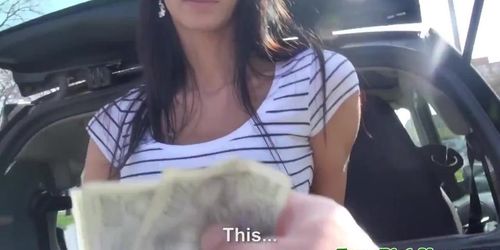 Euro pulled pizza girl gets her slice stuffed