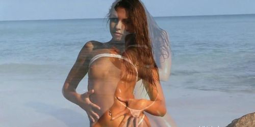 Oiled Girl At The Beach - Sabrisse A