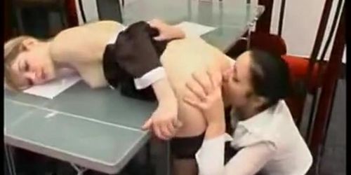 Two russian lesbians with a strap on