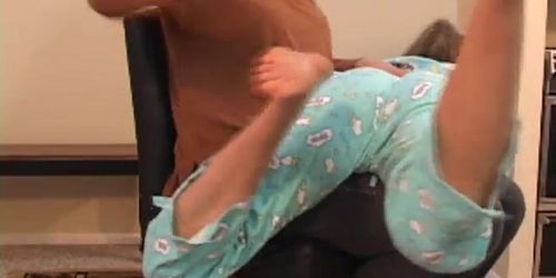 brunette spanked in pajamas