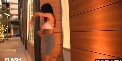 Petite Ebony Public Flashing