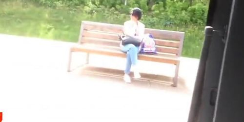 Flash Milf on Bench
