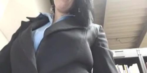 Amateur Flashing in Library on Webcam