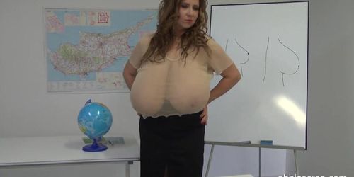 School Mistress Has the Biggest Jugs Ever!