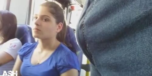 Bulge Flash Teen on Bus - Tnaflix.com