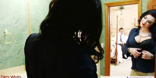 NAUGHTY AMERICA - Tattoed brunette wife Scarlet LaVey fucking