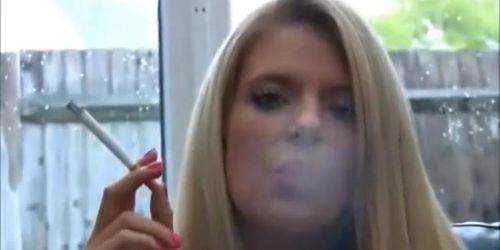 Beautiful blonde Cougar smoking sexy