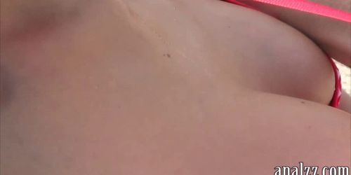 Anal sex with his busty girlfriend after a day on the beach