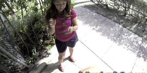 Teen fucked in public wc