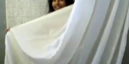 Indian Girl Washes Her Body