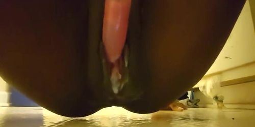 Amateur Black Dildo Very Wet