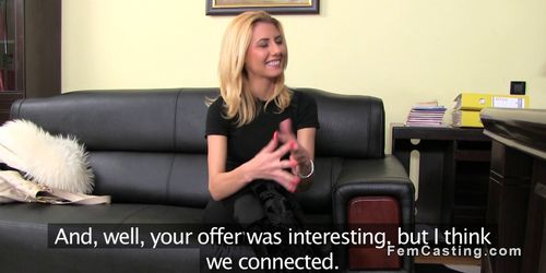 Small tits blonde licks huge tits agent