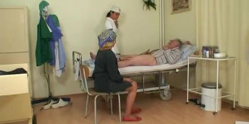 Grandpapa is fucked by hot nurse