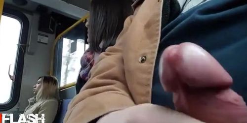 Cum Next to Girl on Bus