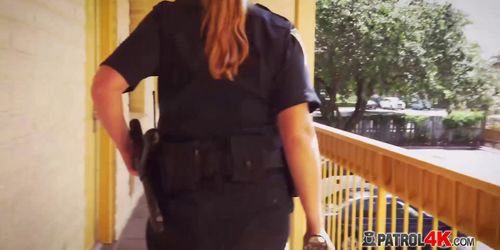 Milf cops attend to a noise disturbance call at a local hotel