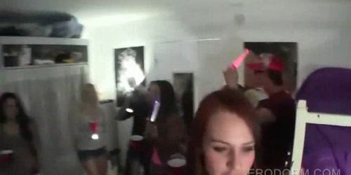 College teens partying in dorm room strip and fuck hard