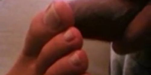 Guy has an intimate moment with GFs foot