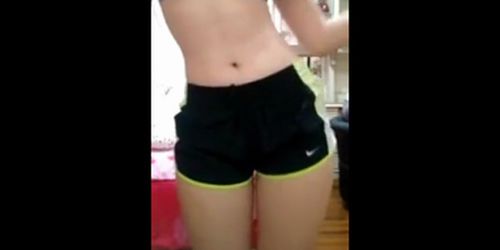Asian gymnastic student strip - video 1
