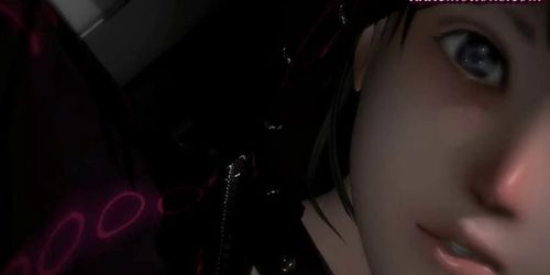 Wild animated rubbing her tits and fingering