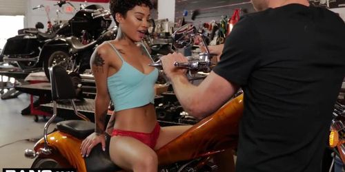 BANG Confessions: Honey Gold Quivers As She Cums On A Motorcycle