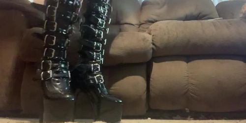 Mistress Lofn Didn’t Know You Were Watching - Voyeur Boots Try On Ignore 