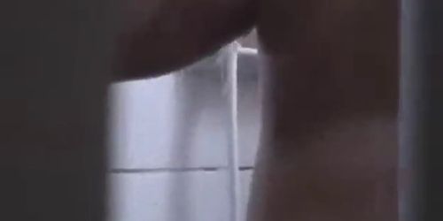 Spying girl on shower