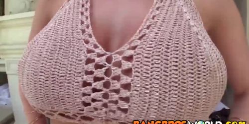 Busty Brunette Joy Sucks - video 1