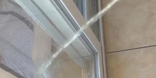 Sliding Glass Door Pee