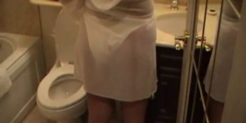 Canadian milf in white lingerie masturbates plump pussy