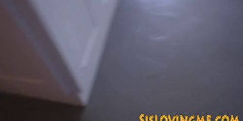 Sexy stepsister tugs dick