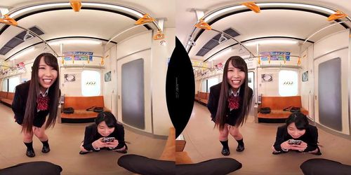 VR JAV JOI in train 2 girls