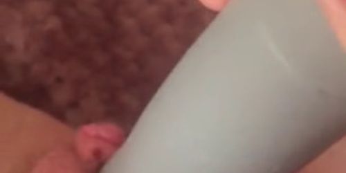 POV solo girl with dildo cums too quick