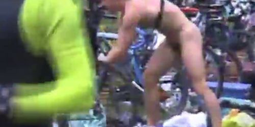 IRONMAN CHANGING HIDDEN CAM TRIATHLETES