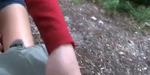 Blonde teen bj in the park - video 1