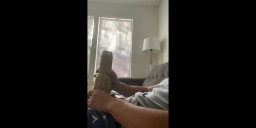 Jerking off with a fleshlight