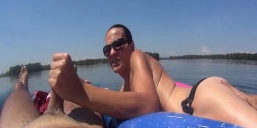  French Milf Sucking Cock In Middle Of Lake