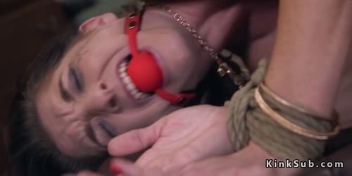 Tied up brunette rough anal fucked (Silvia Saige)