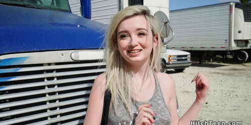 Pierced blonde teen finds big cock in public (Lexi Lore)