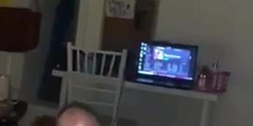 Fat stupid whore jerks the cum out of my bbc