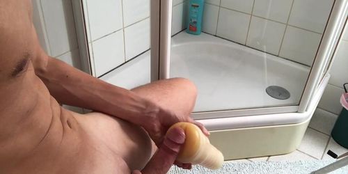 Fucking 2 Fleshlights, Thrusting Sucking And Vibrating