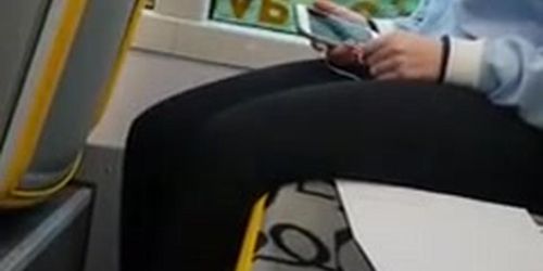 Flash Blonde Teen On Bus