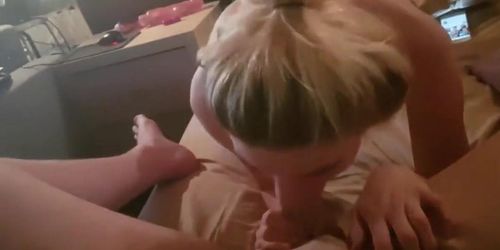 Teen slut sucks random cock infront of bf